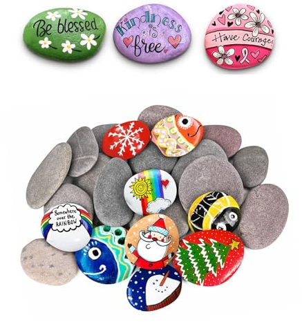 10 Pezzi Le Rocce Ciottoli, Dipingere i Ciottoli, Rocce Naturali di Disegno, Pietre Piatte Per La Pittura, Sassi da Dipingere, Pietre di Ciottoli da Spiaggia, per Decorative per Acquario e Giardino