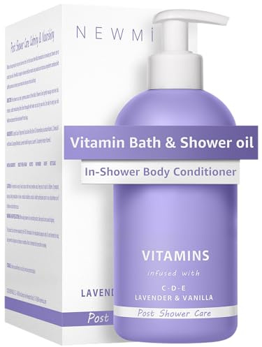 New Miuz Lavender Vitamin InShower Body Conditioner Soft Skin Natural Post Shower Care Moisturizer for Body Legs Nourishing Bath Oil Lavender Vanilla Self Care Spa Gift