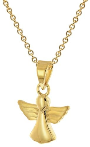 trendor Kinder Engel-Anhänger 585 Gold mit vergoldeter Silberkette 68208-38 38 cm