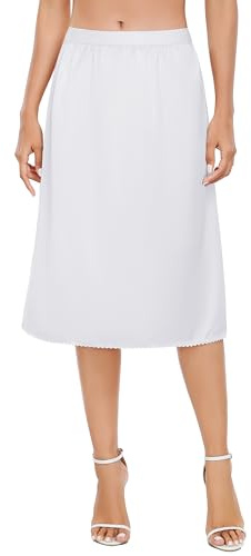 Vlazom Jupon Femme Longue Jupes de Robes Fond de Jupe avec Dentelle Demi-Jupe Jupon sous Robe