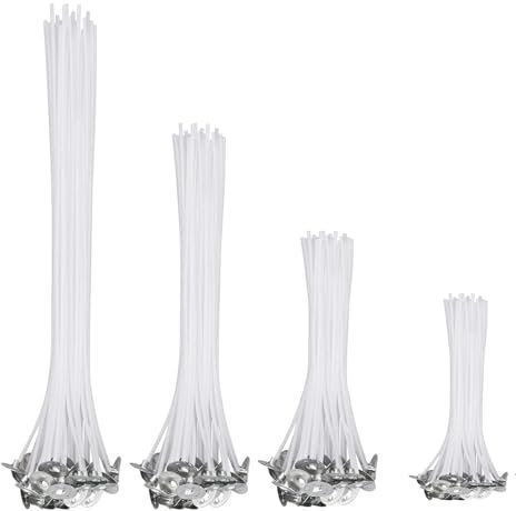 200 Stück Kerzendochte vorgewachste Kerzendochte für Kerzen Candle Rauchfrei Dochte Candle Wick für Kerzen DIY Kerzen Öllampen Aromatherapie (2.6/6/10/15cm)