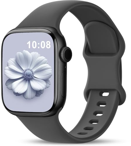 Higgs Armband kompatibelt med Apple Watch 38 mm, 40 mm, 41 mm, 42 mm, 44 mm, 45 mm, 46 mm, 49 mm (Ultra 3, 2, 1) för kvinnor och män, mjukt sportarmband i silikon för iWatch serie 2–11, SE