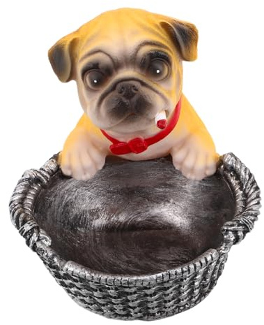 Zerodeko Cenicero Multifunción de Resina Forma de Perro, Diseño Creativo y Único para Decoración de Hogar y Protección contra Cenizas en Mesa