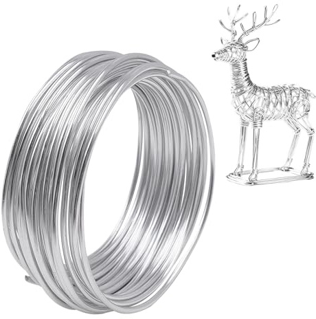 3mm Aluminium Basteldraht 10m, Flexibler Aludraht zum Basteln für Schmuckherstellung, Floristik und Modellbau, Silber