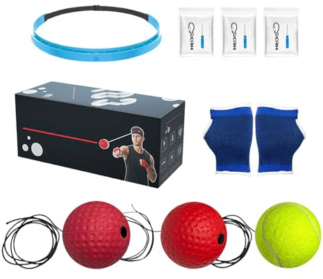 Set di palline da allenamento - Set di palline per riflessi da boxe montate sulla fascia, palloni da boxe MMA Gear | Fascia per capelli per principianti, adolescenti, uomini, donne, appassionati di sp