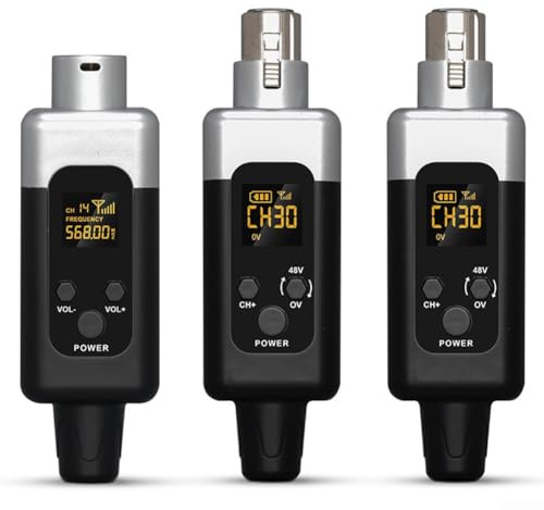 Sistema ricevitore trasmettitore wireless 2.4G/UHF per microfoni dinamici, portata 50 m, alloggiamento in metallo, compatibile con mixer audio XLR