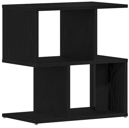 Todiikf Table de chevet noire aspect chêne 50 x 30 x 51,5 cm | Armoire d'appoint compacte pour chambre à coucher avec beaucoup d'espace de rangement et plateau en bois robuste.