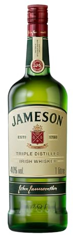 Jameson Irish Whiskey, Blended Irish Spirit aus feinen, dreifach destillierten Pot Still und Grain Whiskeys, Milder und zeitloser Genuss aus Irland, 1 x 1 l
