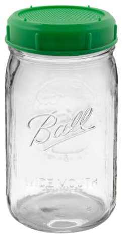 Brow Farm Sprouting Jar & Lid Set – 800 ml Wide-Mouth Glass Jar with BPA-Free Sprouting Lid | For Sprouting, Rinsing & Draining Seeds, Beans & Microgreens at Home