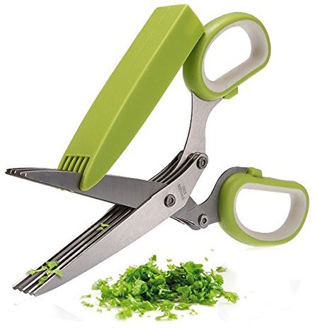 Forbici da cucina Chef Trusted – Forbici per erbe aromatiche multiuso in acciaio INOX con 5 lame e coprire con pulizia pettine – Shredder, tritacarne, chopper – lavabile in lavastoviglie