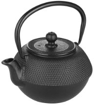 IBILI 620007 Tetera de hierro fundido, Tetera de mesa, Mantiene el calor, Asa plegable, Negro, 0.72 litros