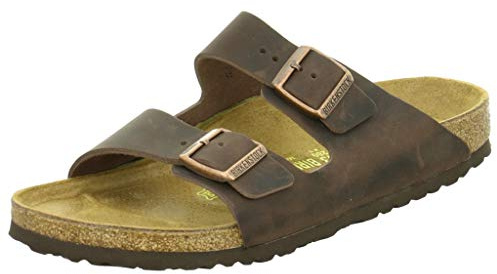 Birkenstock Classic Arizona Leder, Unisex-Erwachsene Pantoletten, Braun (Habana), 40 EU