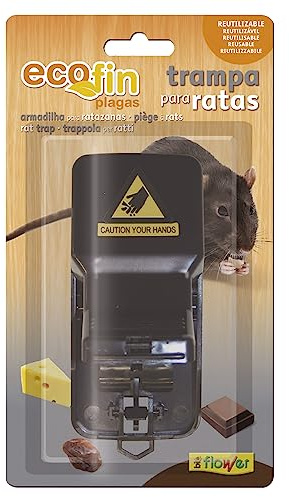 Flower - Trampa Mecánica para Ratas y Ratones | Segura para Niños y Mascotas | Fácil de Usar y Reutilizable | Plástico Resistente | Sin Contacto Directo, 12.4x7.6x22.4 cm, Plástico