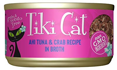 Tiki Cat Grill Wet Cat Food, Ahi Tuna & Crab, 2.8 oz. Cans (12 Count)