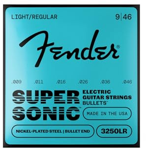 Fender Super Bullet® Strings, Nickel Plated Steel, Bullet End, 3250LR Gauges .009-.046, (6)