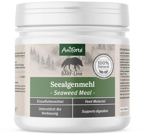 AniForte Seealgenmehl Hunde 250g – Barf Mineralien Hund, Unterstützt Schilddrüse, Maulhygiene, Fell & Haut, für eine ballaststoffreiche Verdauung, optimaler Barf Zusatz