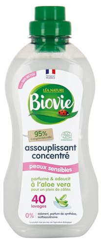 Biovie - Assouplissant concentré peaux sensibles - Entretien et détachage du linge - Ecodétergent - Bouteille de 1L