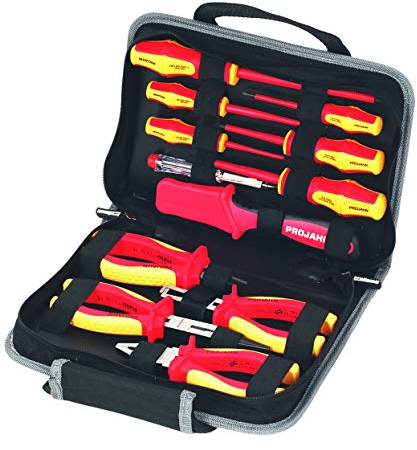 Projahn 8687 Werkzeugmappe PROFICRAFT VDE 1/4; Hochwertige Stofftragetasche inkl. VDE Werkzeug; Ergonomisches Design, Geprüfte Elektrowerkzeuge im Set; für den professionellen Einsatz; 12-tlg.