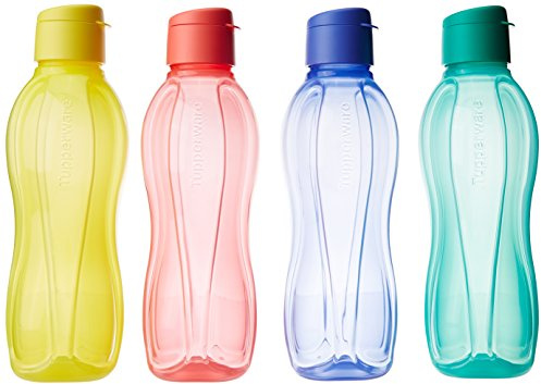 Tupperware Fliptop 1 Liter Bottle, Set Of 4, Multicolor
