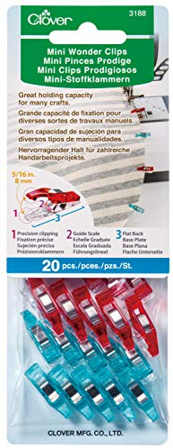 Clover Wonder Clips: Mini: 20 Pieces, Kunststoff, Sortiert, 3188