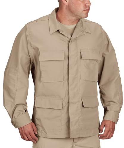Propper Men's Uniform BDU Coat, Ripstop Military Coat, Khaki, M/Reg