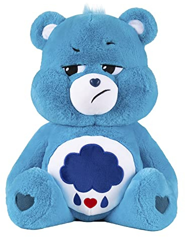 Care Bears – Basic Fun Grumpy Bear 60 cm Jumbo Plüsch – Weicher Sammel-Teddy – Großes Kuscheltier für Jungen und Mädchen ab 4 Jahren – Blaues Plüschtier