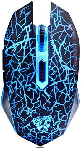 M2 Inalámbrico Ratón, Recargable con Silencioso Ratón óptico Gaming Wireless Mouse con receptor nano 6 Botones para Ordenador Mac Notebook Desktop Laptop(Negro）
