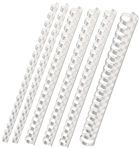 Plastik-Binderücken 21 Ringe 28 mm - weiss