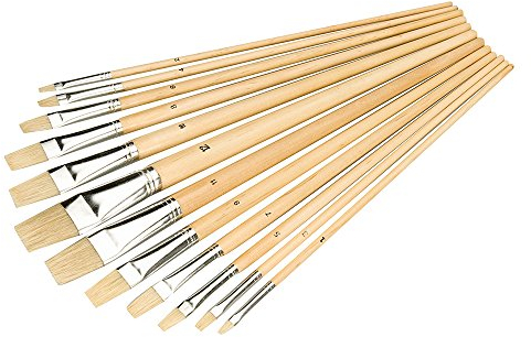 Silverline 633927 Lot de 12 pinceaux plats 12 pcs