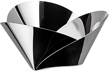 Alessi ABI03 Korbschale aus Edelstahl, Silber, 8.5 x 23 x 3.5 cm