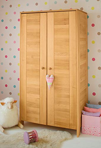 BioKinder Kleiderschrank Kinder-Kleiderschrank Niklas mit Drehtüren aus zertifiziertem Massivholz Erle 90 x 55 x 170 cm