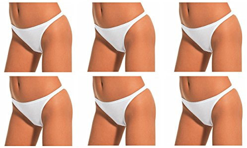 6 Slip tanga donna l'altra COTONELLA cotone elastico 3161 (2, BIANCO)