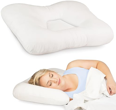Core Products Tri-Core Cervical Support Pillow – Gentle (Medium Firmness) Orthopedic Neck Pillow for Pain Relief, Back and Side Sleepers – Ergonomic Contour Pillow – Assembled in USA, Full Size, White