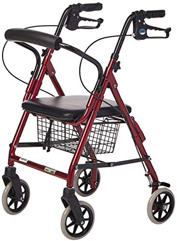 Lumex Walkabout Junior Rollator - Narrow Rolling Walker with Seat for Seniors & Small Spaces