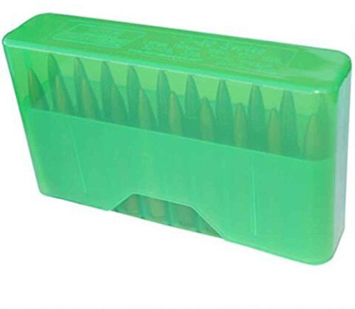 MTM Case-Gard 20 Round Slip-Top Rifle Ammo Box,Clear Green,Medium