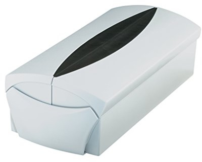 HAN Visitenkartenbox VIP, modernes Design mit patentiertem Deckel für 500 Visitenkarten und 1 zusätzliches Visitenkarten-Etui Go VIP, 2000-31, lichtgrau-schwarz