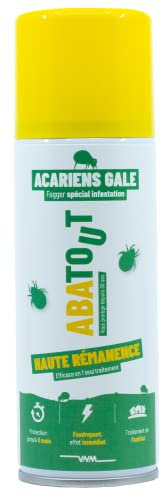 ABATOUT- Laque Anti Acariens et gale choc - Fogger spécial infestation - Traitement global de la pièce et literies - Fabriqué en France - 150ml