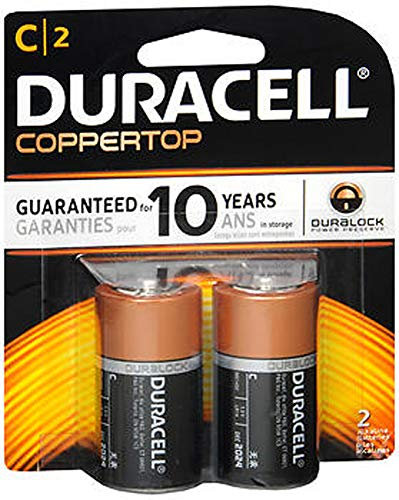 Duracell Pilas Coppertop C, 2 unidades, paquete de 2