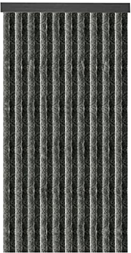 Arsvita Flauschvorhang Türvorhang (100x220 cm) in Anthrazit-Schwarz als Insektenschutz für Balkon, Terrasse oder Wohnmobil, Wohnwagen, Pavillon