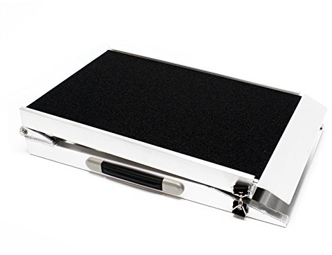 Wiltec Hunderampe faltbar, 122 x 38 cm, geklappt 62 x 40 cm, aus Aluminium, rutschsicher, Traglast bis zu 115 kg, Haustierrampe