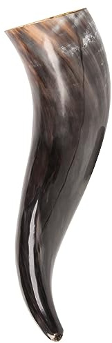 Battle-Merchant dryckeshorn av äkta horn ca 1,75 liter – Methorn Drinking Horn Mead för medelålder, Wikinger och LARP