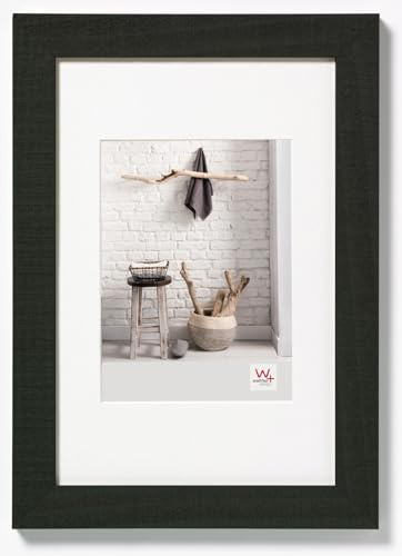 walther design Bilderrahmen schwarz 30 x 40 cm mit Passepartout, Home Holzrahmen HO040B