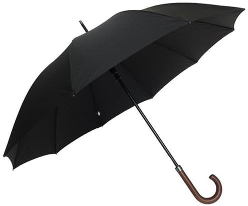 SMATI Parapluie Canne - Anti tempête - Ouverture Automatique - Super Solide avec 10 Baleines en Fibre, Noir