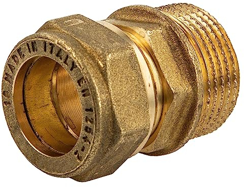 tecuro MS-Klemmringverbinder, Einschraubverschraubung mit zyl. Gewinde 28 mm x 1 Zoll AG, für Trinkwasser gemäß DVGW W 534 geprüft und zugelassen