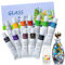 Happlee 12 Farbe Glasfarbe Glasmalfarbe Glas Farben zum Bemalen Spülmaschinenfest Wasserfest Glasfarben Weingläser Keramik Set mit Palette (12 x 12Ml) (Weiß)