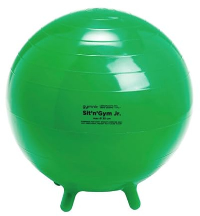 GYMNIC Sit'n'Gym Jr. Inflatable sitting ball Ø 35 cm green with feet for children, ideal for correct posture, concentration and well-being at school and at home
