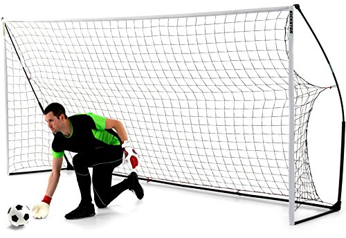 QUICKPLAY KICKSTER 3.6x1.8m Fußballtor - Schnell aufbaubares tragbares Fußballnetz für das Jugendtraining, Tor in offizieller Größe für 5v5 & 7v7 Mini-Soccer
