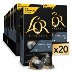 L'OR Espresso Cápsulas de Café Fortissimo | Intensidad 10 | 200 Cápsulas Compatibles Nespresso (R)