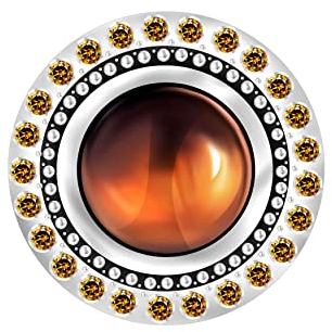 Andante CHUNK Click-Button Druckknopf (Auge Braun) für Chunk-Armbänder, Chunk-Ringe, Chunk-Schlüsselanhänger und andere Chunk-Accessoires + Organzasäckchen