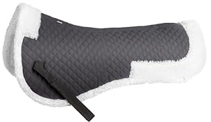 HORZE Demi-Coussin en Fourrure, Coussin d'équitation, Respirant, Sangles de Fixation, Taille Poney/Complet, Blanc, Violet, Rose, Marron, Noir, Gris, P